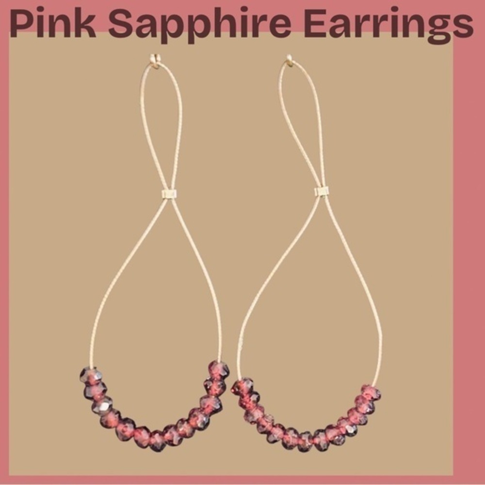 Artisan Pink and Gold Dangle Earrings